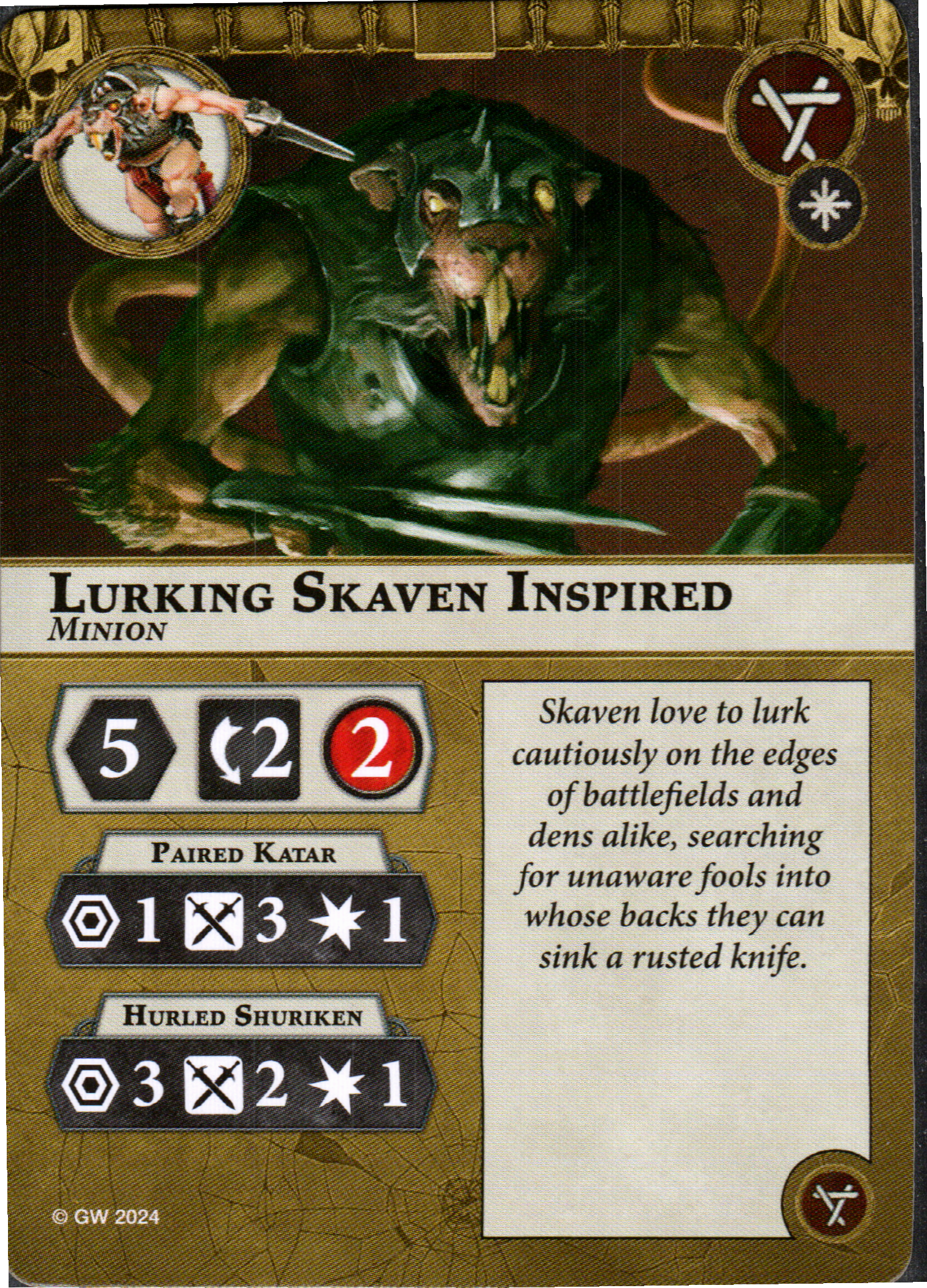 Spiteclaw's Swarm Warhammer Underworlds – Bande Peinte Pro + Cartes, Skavens
